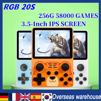 Powkiddy Rgb20s Retro Mäng Konsooli Avatud Lähtekoodiga Süsteem 3,5-tolline Ips Ekraan Pihuarvutite Video Mängu Konsool 256g koos 58000 Mäng Kingitused Pilt