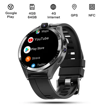 KOM4 4G LTE Smart Watch Mehed 4GB+64GB Android 9.1 NFC, GPS-1.43