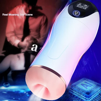 LCD-Ekraan Sugu Tooys Meeste Mees Masturbator Sugu Mänguasjad Vibraator Imemiseks Masturbatsioon Cup Mees Tuss Tupe, Peenise Täiskasvanud Kaupade Pilt