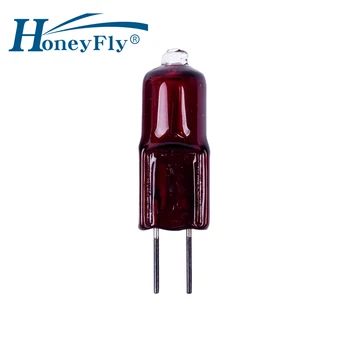 HoneyFly 10tk Ruby Halogeenlamp G4 12V 10W 20W Infrapuna Soojendus Lamp, Halogeen Pirn Kütte Kuivatamine Maali Kvarts Pilt