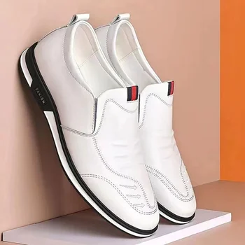 Kleit kingad uusima ja moodsad mehed kleit kingad 2023 meeste kleit kingad itaalia valged nahast kingad Pilt