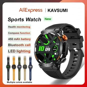 2023 Smart Watch Bluetooth Kõne Meeste Karm Kompass, LED Valgustus Väljas Sport Smartwatch 450mah Suur Aku Ftiness Tracker Pilt