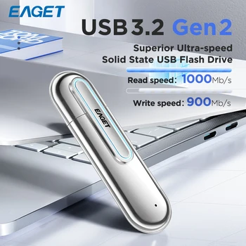 EAGET SU90 USB-3.2 Gen2 3S Tehnoloogia Tahkes Olekus Pen Drive 1000MB/s High Speed USB Flash Drive 1 TB 2TB USB-Gen 2 Pendrive Flash Pilt
