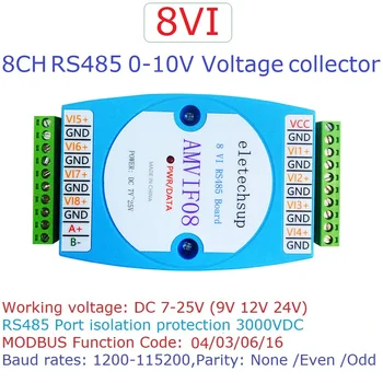 8VI 0-10V Pinge analoogsisend Moodul ADC MODBUS RTU RS485 Serial Port UART Isoleeritud Side Moodul Pilt