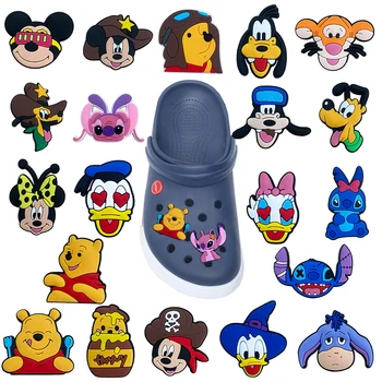 Ühe müügi 1tk Disney Miki Donald Duck Kinga Võlusid PVC Tarvikud DIY Kinga Teenetemärgi Croc JIBZ Kids X-mas Kingitused Pilt