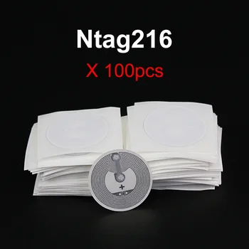 100tk NFC NTAG 216 Kleebised Ntag216 NFC Tag 13.56 MHz NFC-Silte 25mm Universal märgi Kõik NFC-Telefoni Saadaval Liim Kirjutatav Pilt