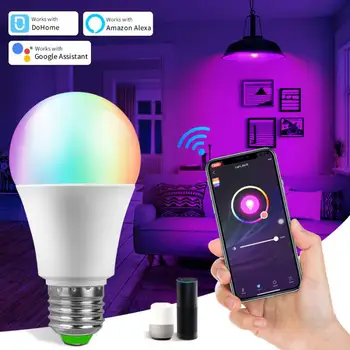 E27 LED Smart Lamp RGB Tuya Lamp APP Kontrolli Juhitava Ampull LED Lamp 15W Kodu Magamistuba jõulupidu Decor Pilt
