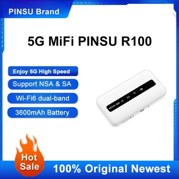 UUS 5G Toote Originaal PINSU R100 5G CPE WiFi Ruuteri PINSU R100 5G Ruuteri Wi-Fi 6 Dual-Core NSA+SA Mobile Wi-Fi Pilt