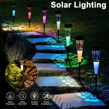 4tk LED Päikese Rada RGB Tuled/Soe Valge Veekindel Maastiku Lamp Solar-Powered Garden Valgustus Kõnnitee Hoovis Terrass, Decor Pilt