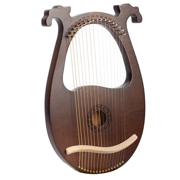 Lyre Harf, 16 String Mahagon Keha String Instrument Keha Vahend Tuning Mutrivõti Ja Varuosade Stringid Pilt