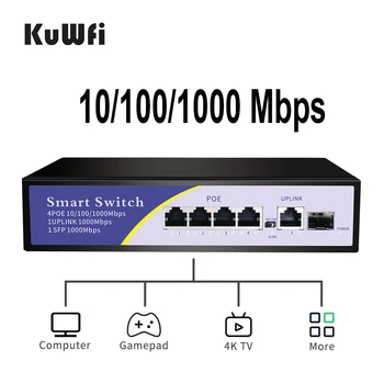 KuWfi 48V POE Võrgu Lüliti 1000Mbps Ethernet Lüliti High Performance RJ45 Hub SFP IEEE 802.3 AF IP kaamera/Wireless AP/CCTV Pilt