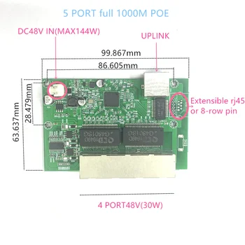 5 POE 1000M Port Poe 8 10/100/1000M Tööstus-Switch gigabit switch 5 gigabit switch gigabit switch POE SWITCH, 48V 1000M Pilt