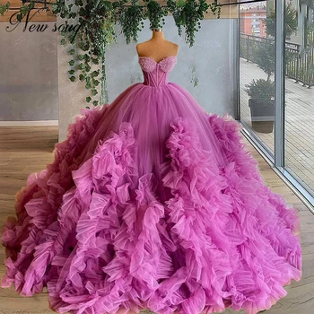 Armas Tüdrukute Tanssiaiset Kleidid Dubai Haute Couture Pall Kleit Astmeline Olkaimeton Prom Dress Pool Kleit 2020 Kohandatud Kaua Õhtul Kandma Pilt