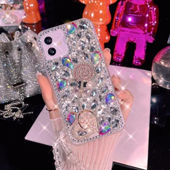 Luksus Bling Sära Koos Lollipop Crystal Diamond Phone Case For iPhone 14 13 12 11 Pro Max XR, XS X 7 8 Plus SE 2020 Wome Kate Pilt
